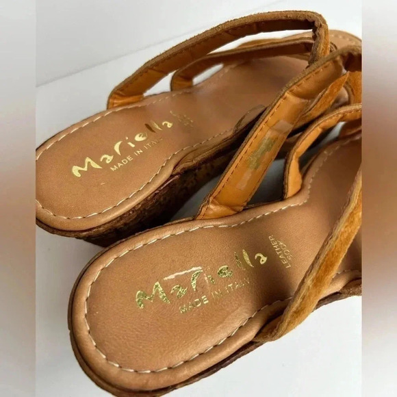 Mariella cork wedges sandals, heeled, 9, open toe,  brown Beach Pool Resort NEW - Picture 5 of 9
